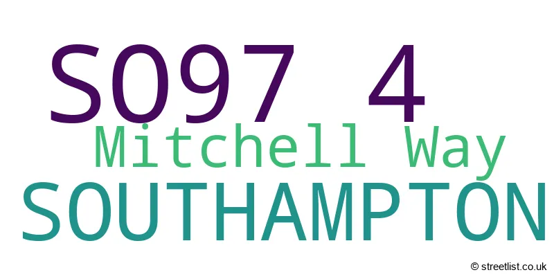 A word cloud for the SO97 4 postcode